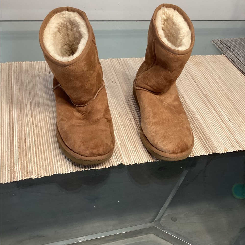 Classic Chestnut Shearling-Lined Short Boots